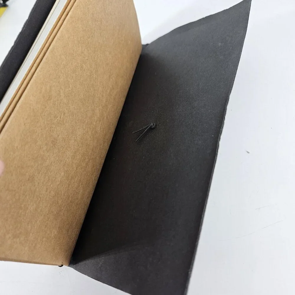Black Faux Leather Travel Journal Notebook Planner Refillable Inserts Cover